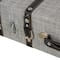 Gray Fabric Woven Storage Decorative Trunk with Silver Latches & Buckles Set